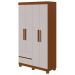 Guarda-Roupas Solteiro 4 portas 2 gavetas sem Espelho com pés Zeus - Lopas Frassino/Off White