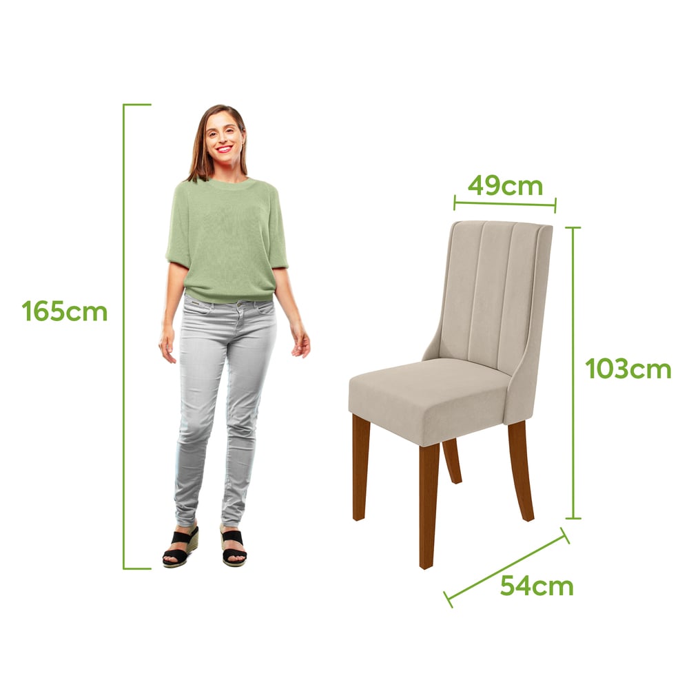Kit 2 Cadeiras Celina - Lopas Boucle Marrom/Amendoa Clean