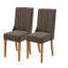 Kit 2 Cadeiras Celina - Lopas Veludo Liso Marrom/Amendoa Clean