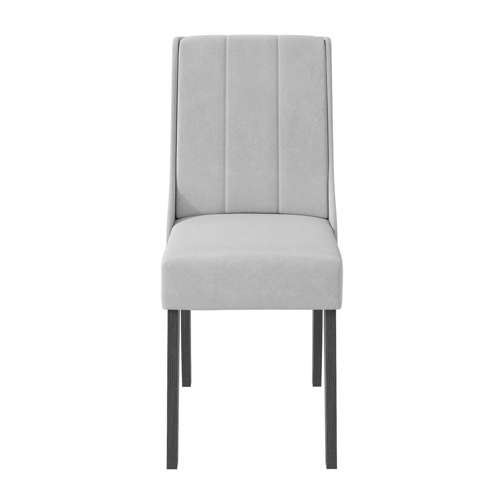 Kit 2 Cadeiras Celina - Lopas Veludo Liso Marrom/Amendoa Clean