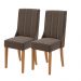 Kit 2 Cadeiras Celina - Lopas Veludo Liso Marrom/Amendoa Clean