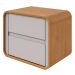 Mesa de Cabeceira 2 Gavetas Loop - Lopas Amendoa Clean/Off White