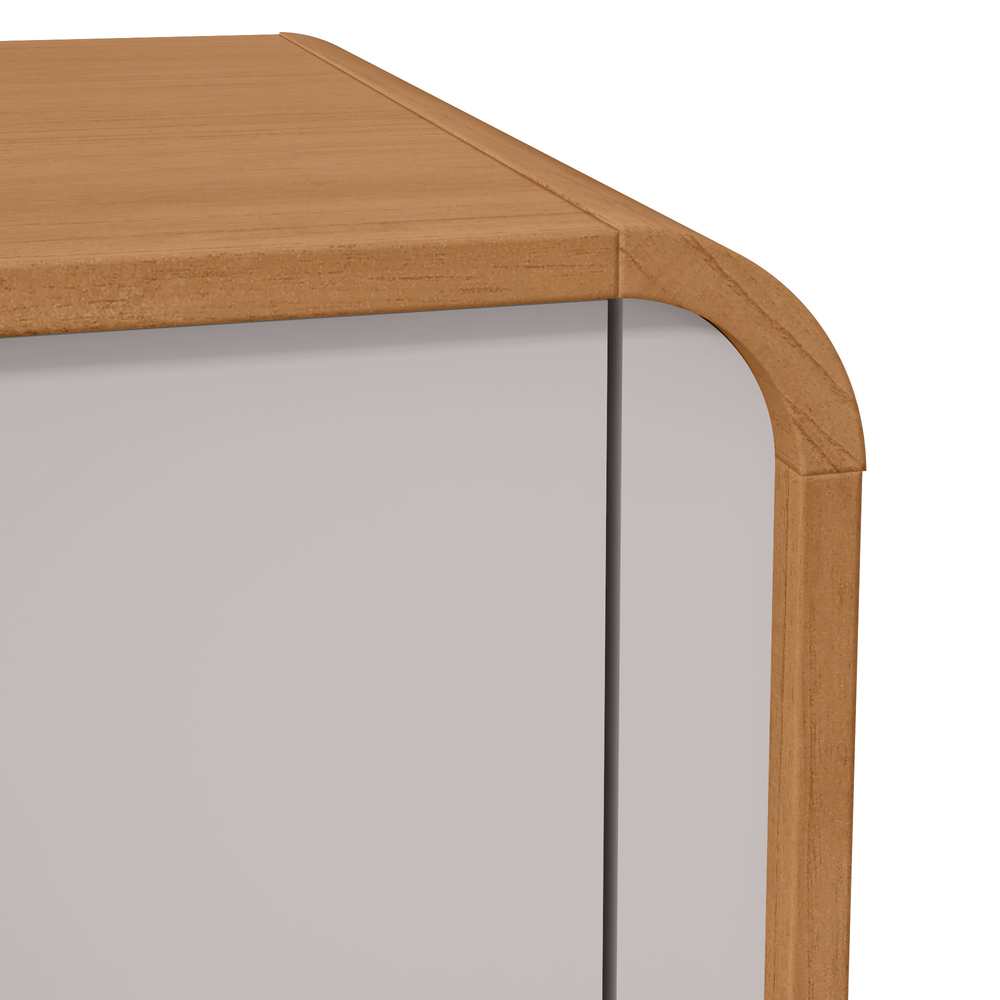 Mesa de Cabeceira 2 Gavetas Loop - Lopas Amendoa Clean/Off White