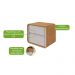 Mesa de Cabeceira 2 Gavetas Loop - Lopas Amendoa Clean/Off White