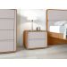 Mesa de Cabeceira 2 Gavetas Loop - Lopas Amendoa Clean/Off White