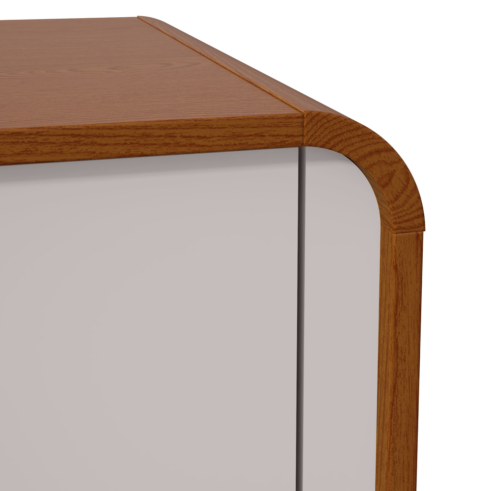 Mesa de Cabeceira 2 Gavetas Loop - Lopas Frassino/Off White