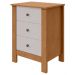 Mesa de Cabeceira 3 Gavetas Maggiore New - Lopas Amendoa Clean/Off White