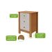 Mesa de Cabeceira 3 Gavetas Maggiore New - Lopas Amendoa Clean/Off White