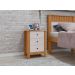 Mesa de Cabeceira 3 Gavetas Maggiore New - Lopas Amendoa Clean/Off White