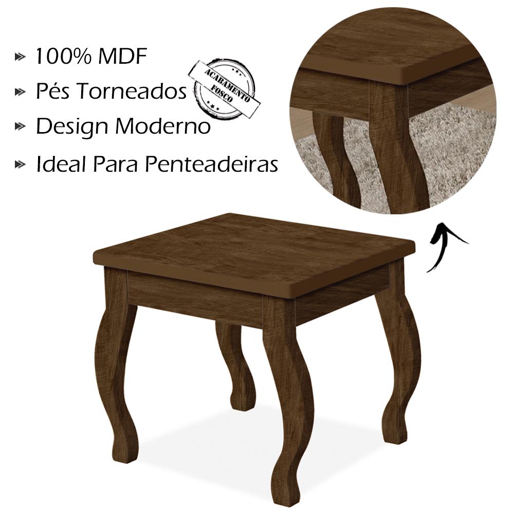 Banqueta Para Penteadeira Em MDF 022034 Malbec LPA