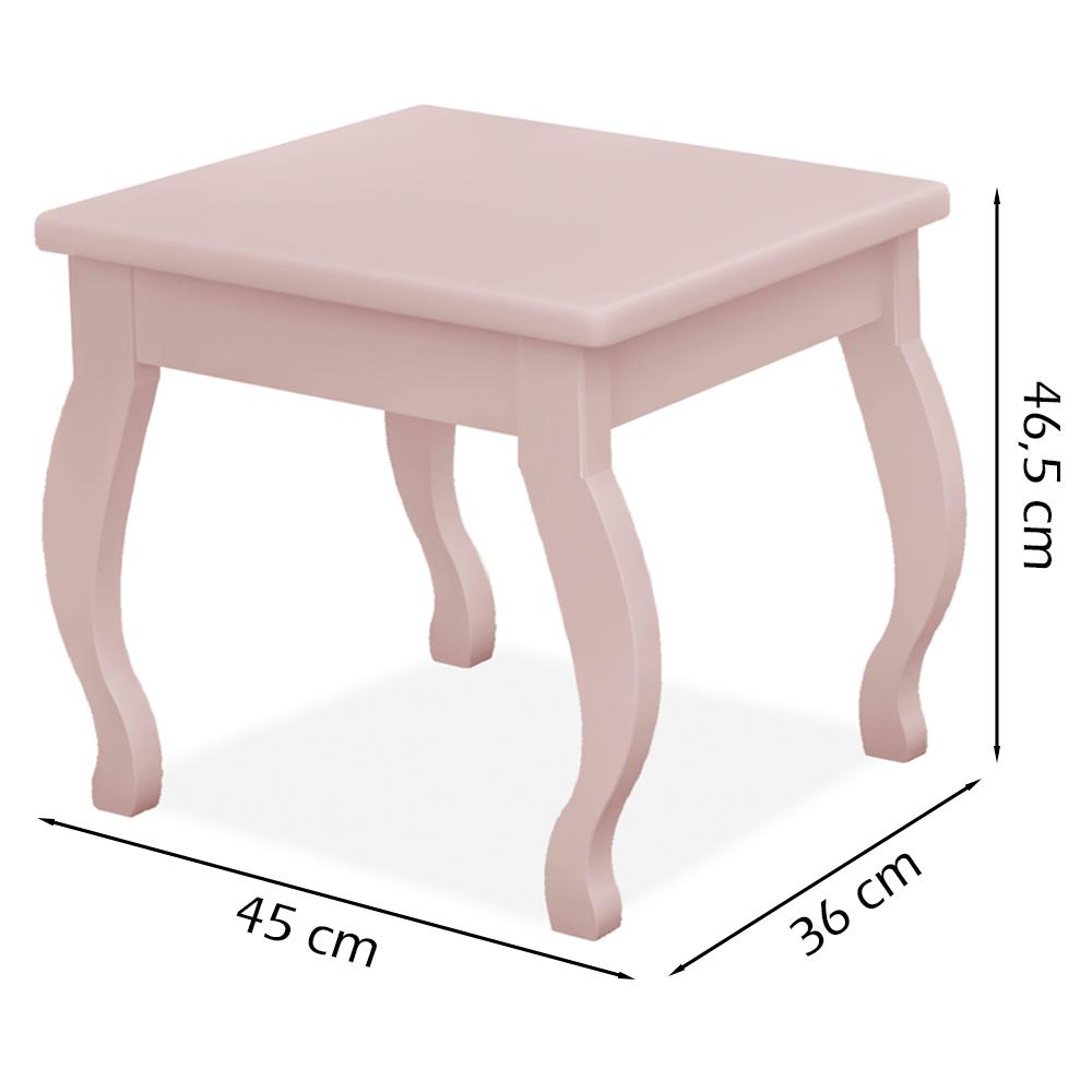 Banqueta Para Penteadeira Em MDF 022034 Rose LPA