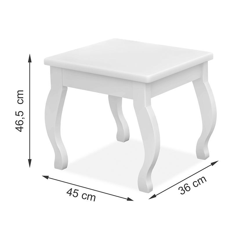 Banqueta para Penteadeira Camarim Branco - Móveis Luapa