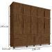 Guarda Roupa Casal Triplex 12 Portas 00103500 Malbec LPA