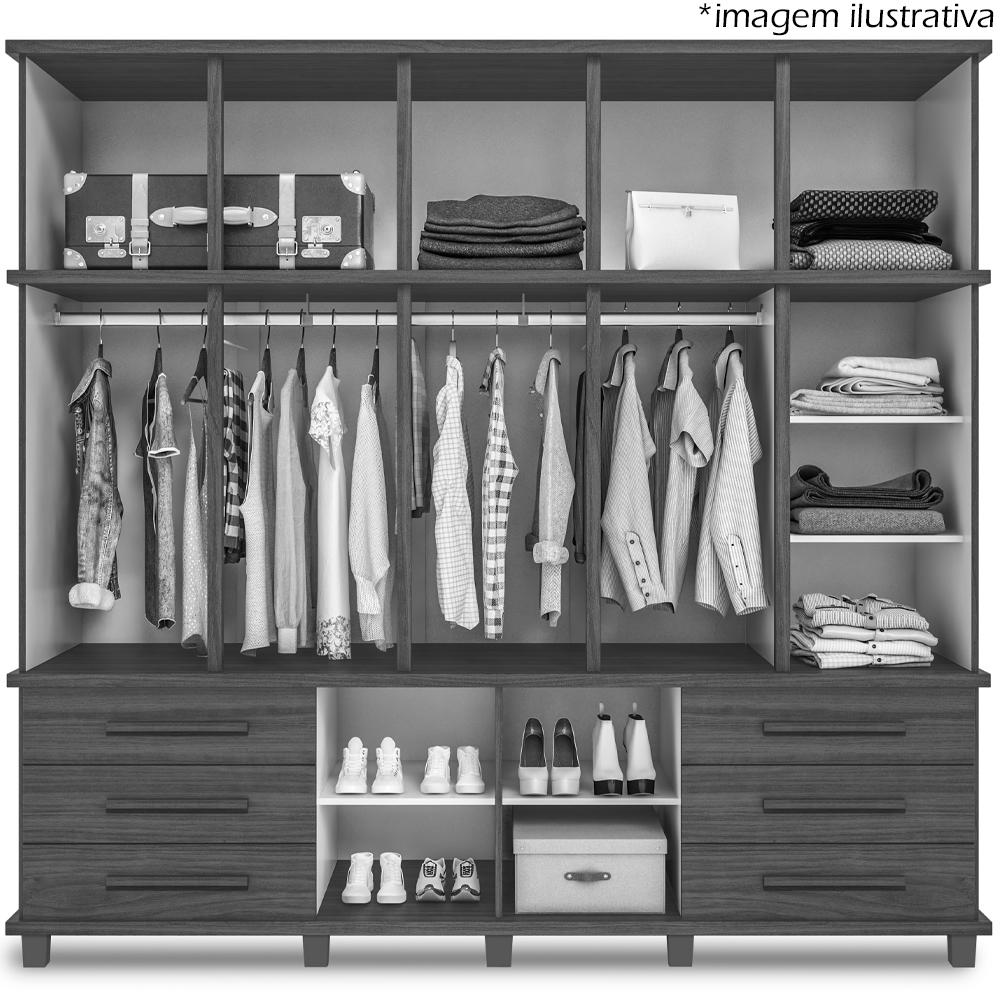 Guarda Roupa Casal Triplex 12 Portas 00103500 Malbec LPA