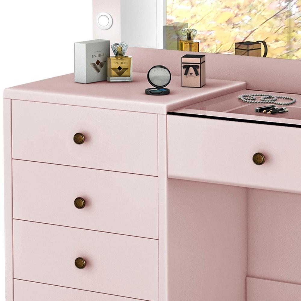 Kit Penteadeira Com Banqueta Em MDF 00808900X022034 Rose LPA