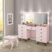 Kit Penteadeira Com Banqueta Em MDF 00808900X022034 Rose LPA