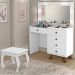 Kit Penteadeira Com Banqueta Em MDF 00809101X022034 Branco LPA