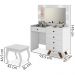 Kit Penteadeira Com Banqueta Em MDF 00809101X022034 Branco LPA