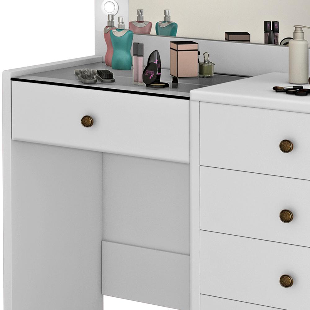 Kit Penteadeira Com Banqueta Em MDF 00809101X022034 Branco LPA