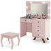 Kit Penteadeira Com Banqueta Em MDF 00809101X022034 Rose LPA