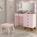 Kit Penteadeira Com Banqueta Em MDF 00809101X022034 Rose LPA