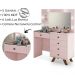 Kit Penteadeira Com Banqueta Em MDF 00809101X022034 Rose LPA