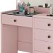 Kit Penteadeira Com Banqueta Em MDF 00809101X022034 Rose LPA