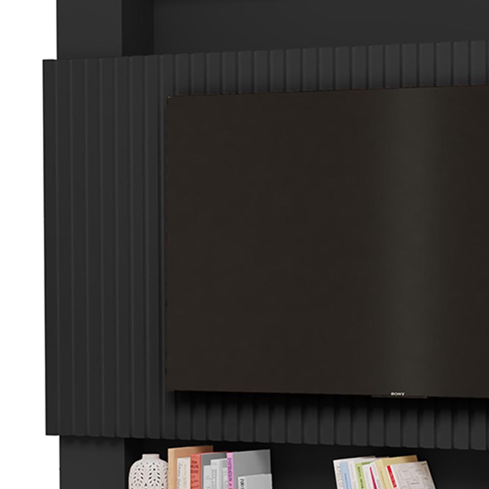 Painel Home Suspenso Riviera Ripado Preto para TV até 75” - Móveis Luapa