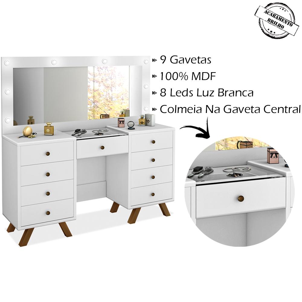 Penteadeira Camarim Com Espelho 00808900 Branco LPA