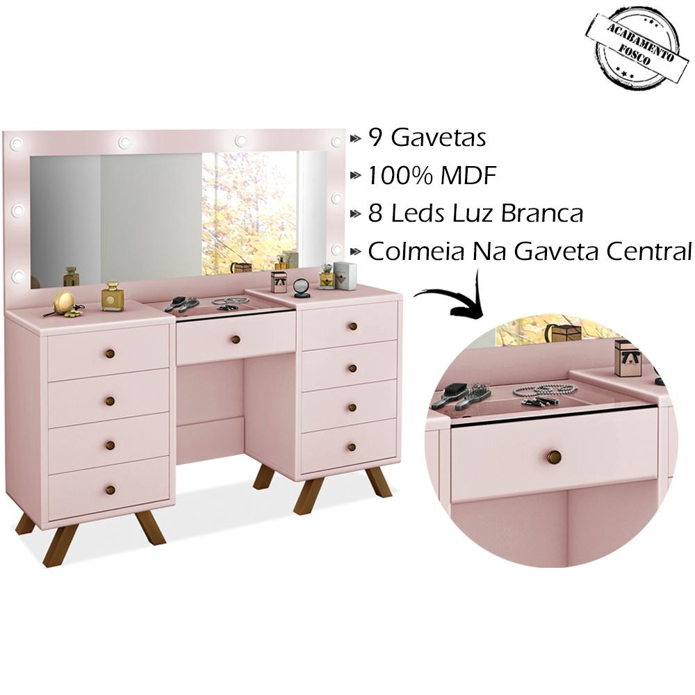 Penteadeira Camarim Com Espelho 00808900 Rose LPA