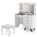 Penteadeira Camarim Luna Branco com Banqueta - Móveis Luapa