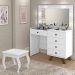 Penteadeira Camarim Luna Branco com Banqueta - Móveis Luapa