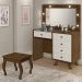 Penteadeira Camarim Luna Malbec/Off White com Banqueta - Móveis Luapa