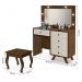 Penteadeira Camarim Luna Malbec/Off White com Banqueta - Móveis Luapa