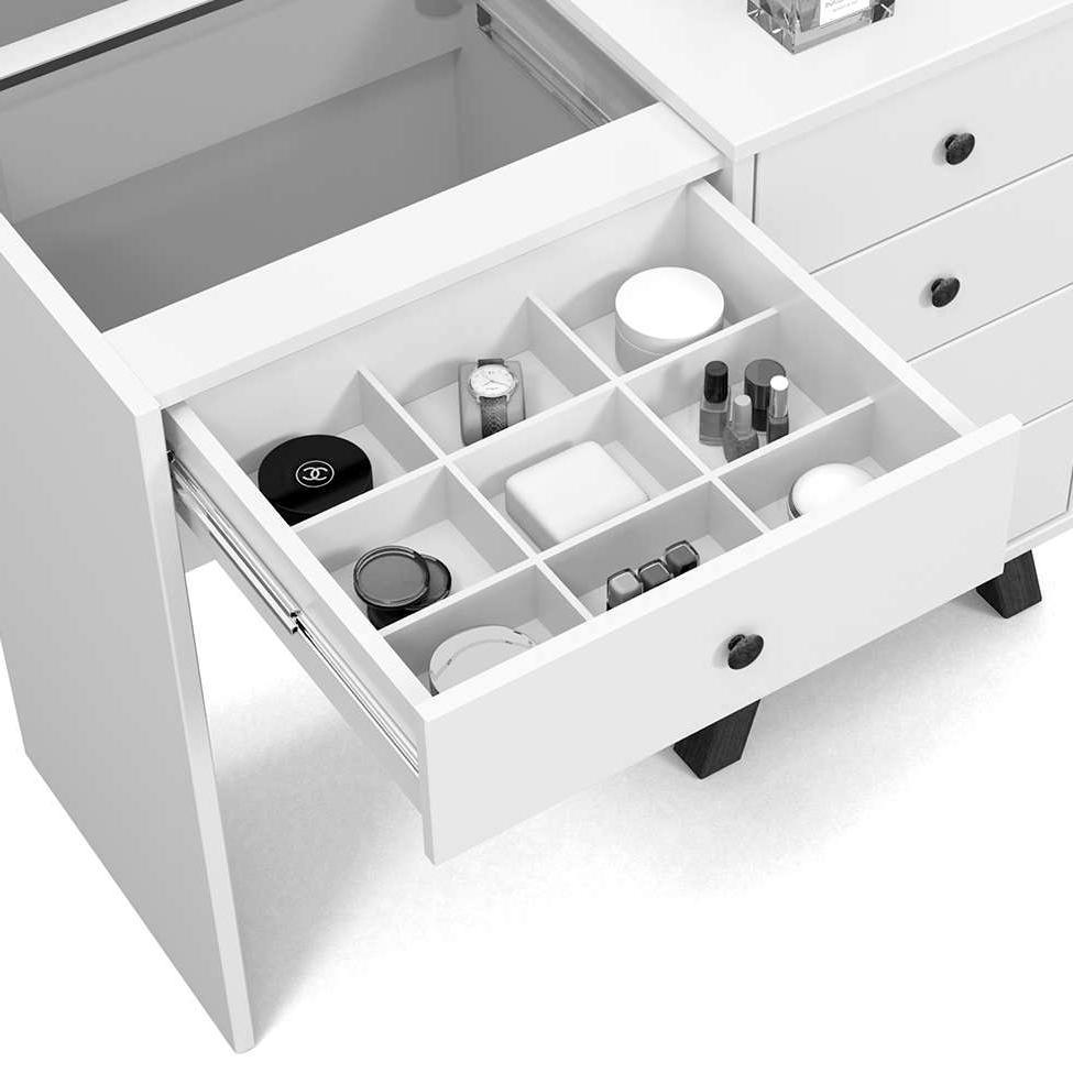 Penteadeira Camarim Luna Malbec/Off White sem Banqueta - Móveis Luapa