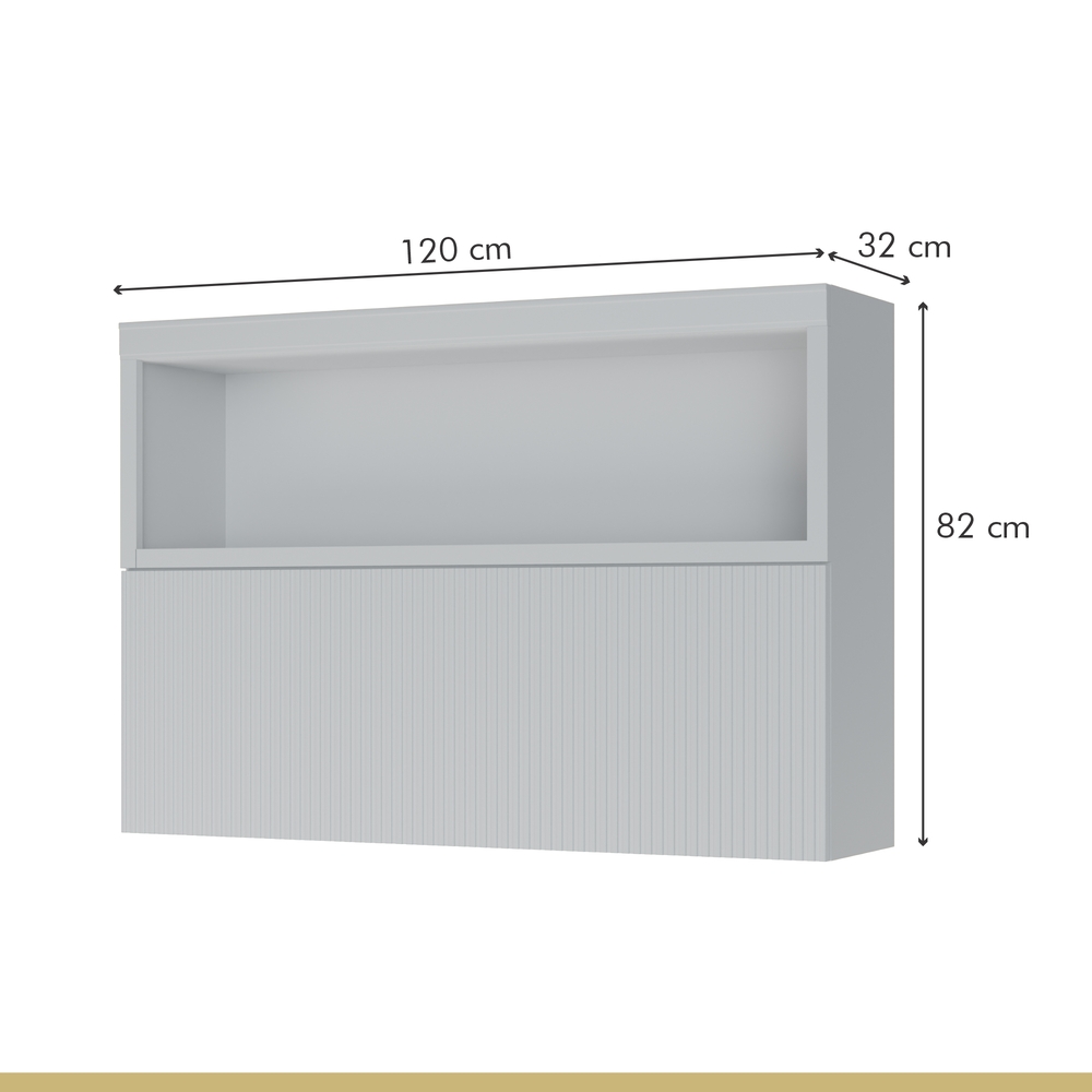 Armário Aéreo 1 Porta Basculante Marquesa 120cm 100% MDF Branco