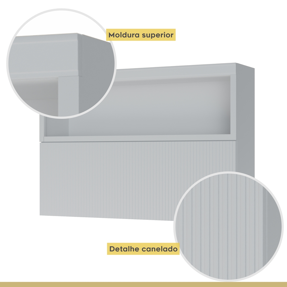 Armário Aéreo 1 Porta Basculante Marquesa 120cm 100% MDF Branco