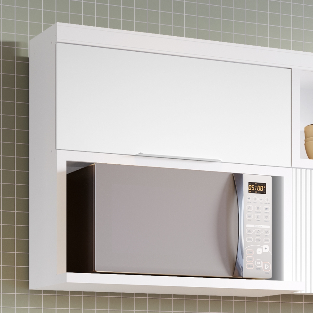 Armário Aéreo 1 Porta Marquesa 80cm 100% MDF Branco