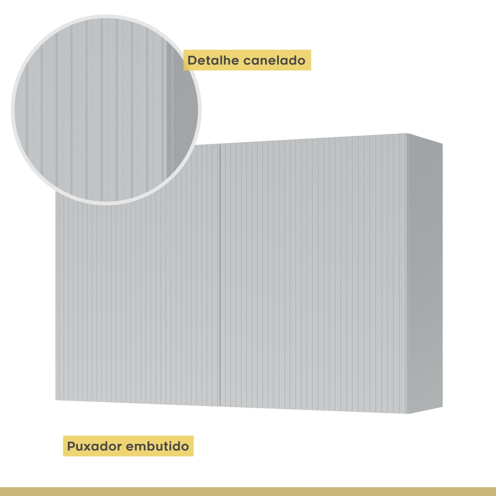 Armário Aéreo 2 Portas 120cm 100% MDF Rainha Branco