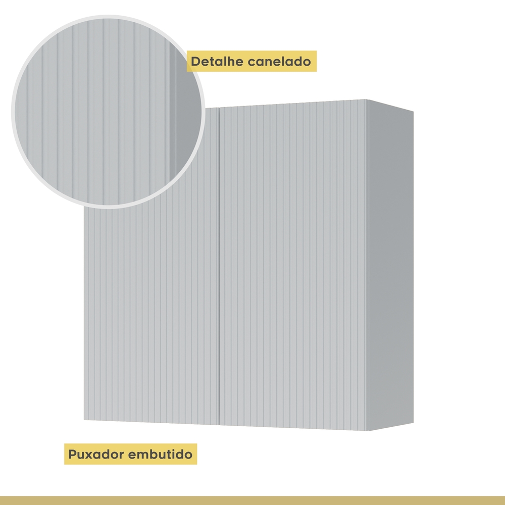 Armário Aéreo 2 Portas 80cm 100% MDF Rainha Branco