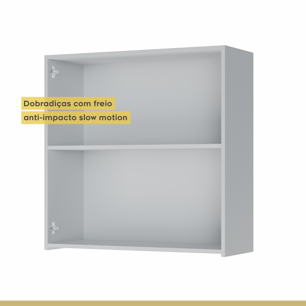 Armário Aéreo 2 Portas 80cm 100% MDF Rainha Branco