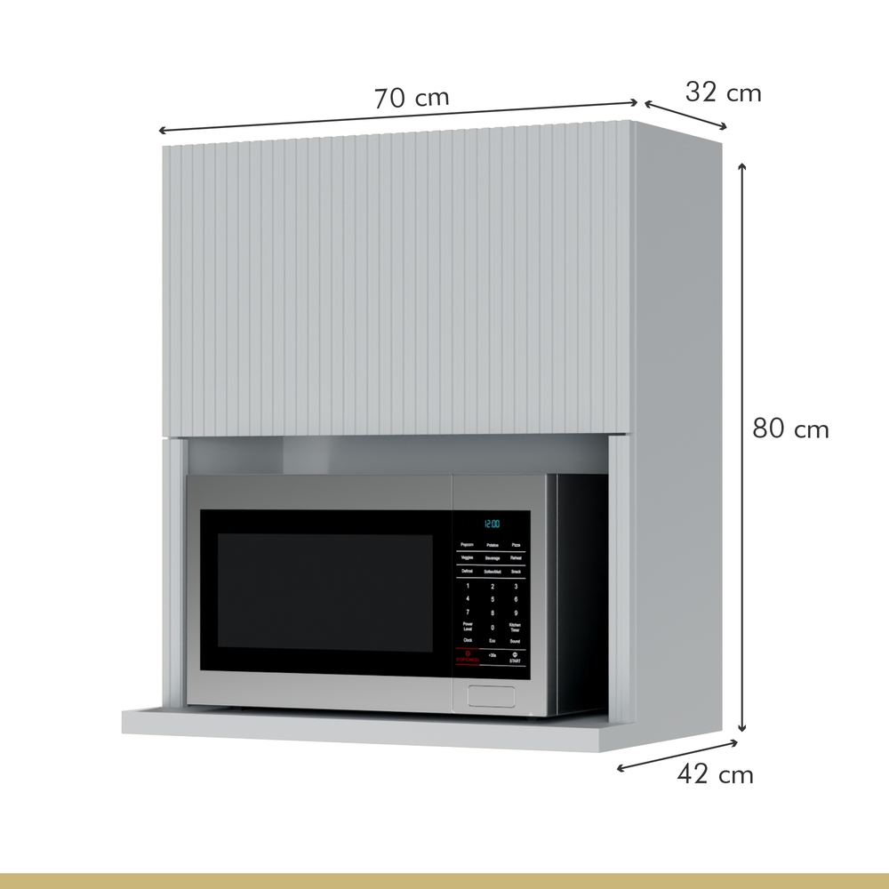 Armário Aéreo Micro 1 Porta Basculante 70cm 100% MDF Rainha Branco