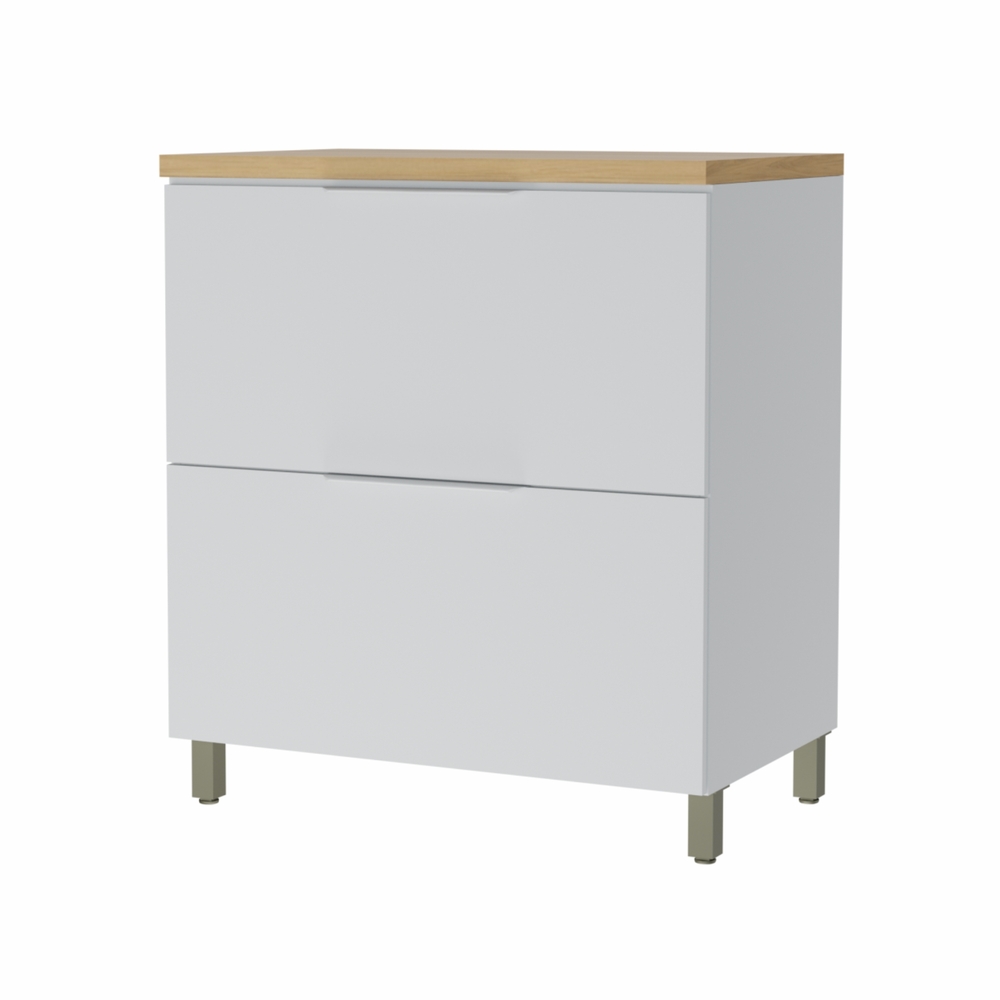 Balcão 1 Porta 1 Gaveta Marquesa 80cm 100% MDF Móveis Nesher Branco
