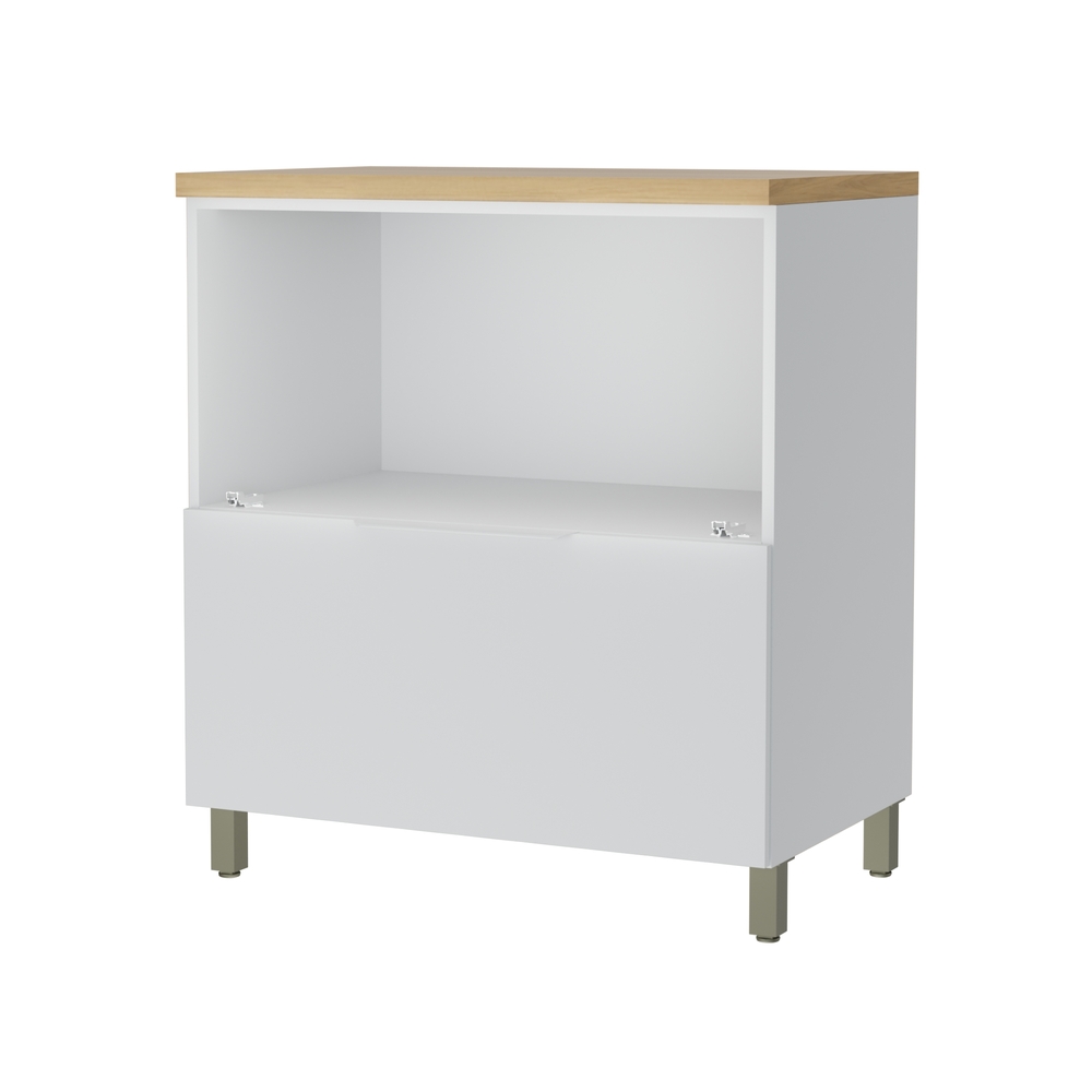 Balcão 1 Porta 1 Gaveta Marquesa 80cm 100% MDF Móveis Nesher Branco