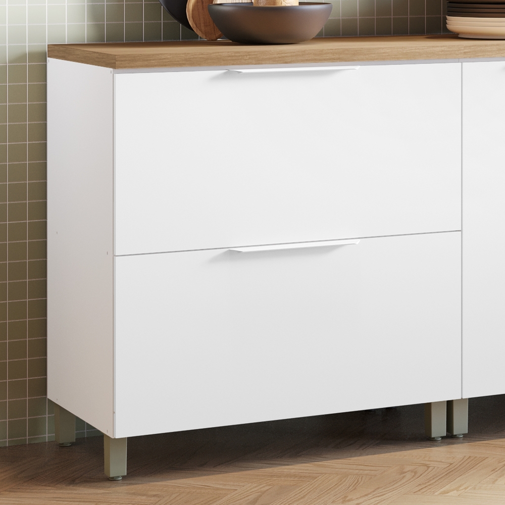 Balcão 1 Porta 1 Gaveta Marquesa 80cm 100% MDF Móveis Nesher Branco