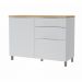 Balcão 1 Porta 3 Gavetas 120cm 100% MDF Marquesa Branco