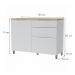 Balcão 1 Porta 3 Gavetas 120cm 100% MDF Marquesa Branco