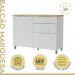 Balcão 1 Porta 3 Gavetas 120cm 100% MDF Marquesa Branco