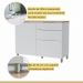 Balcão 1 Porta 3 Gavetas 120cm 100% MDF Marquesa Branco