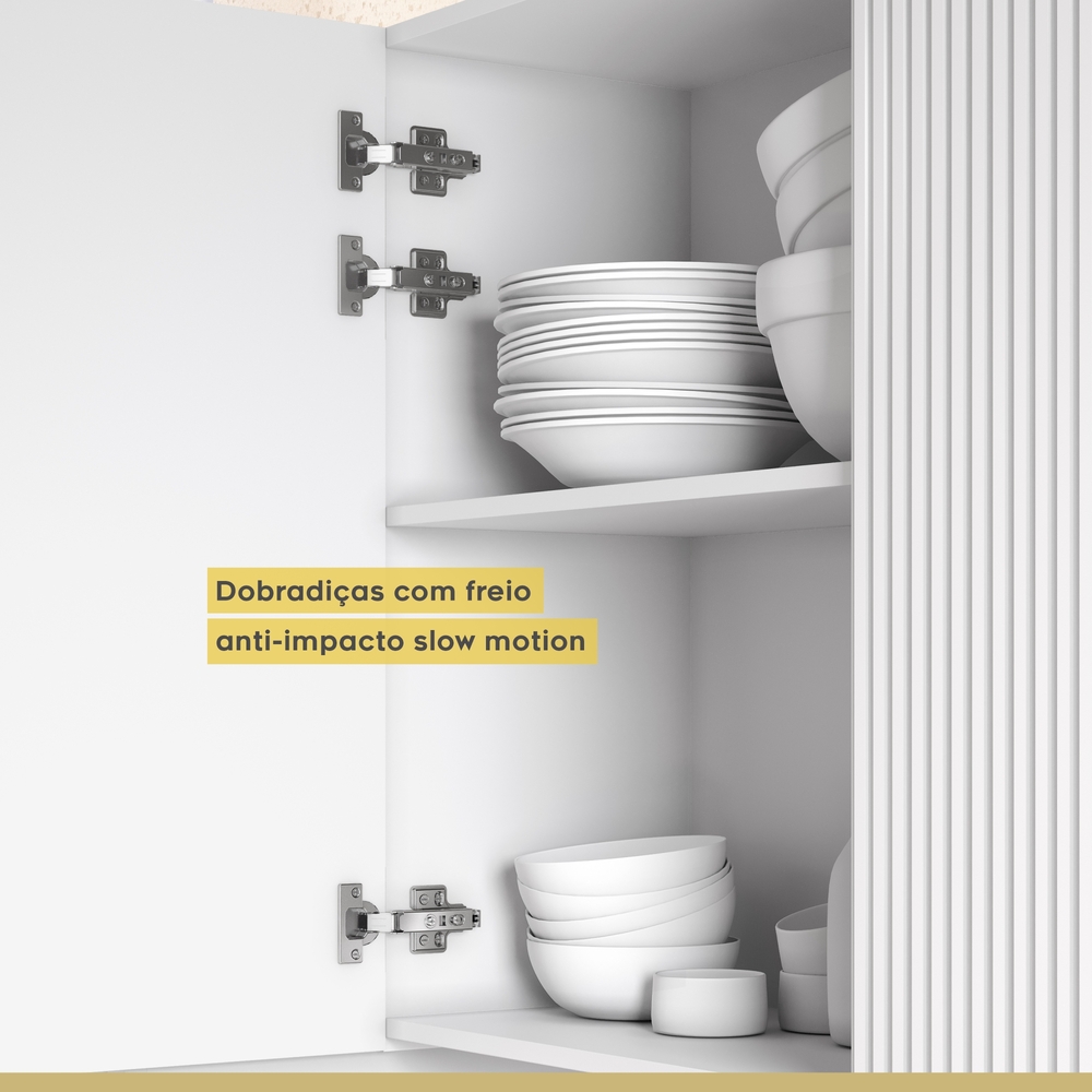 Cozinha 10 Peças 100% MDF Rainha Gourmet Branco